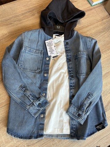 Boys denim hooded shirt - boys,
