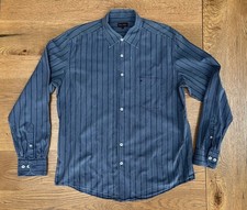 MULBERRY Men's Navy Cotton Pinstripe Casual Shirt Large