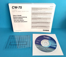 585. Casio CW-75 Disc Title Printer USER GUIDE Manual, CD Driver Disc & Template