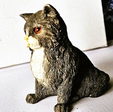Vintage resin gray cat
