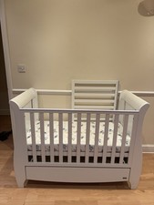 Tutti Bambini Katie Space Saver Sleigh Cot Bed with Under Bed Drawer - White