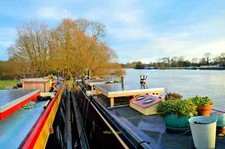 Photo 6x4 Narrowboats at Hardwick Estate - 3 Collins End Two liveaboard n c2017