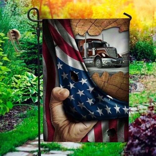 Truck driver american flag - truck,