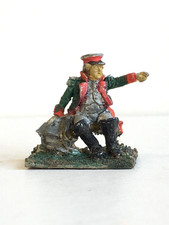 1 x UNKNOWN MAKE. NAPOLEONIC WAR SITTING GENERAL. 28mm METAL SOLDIER