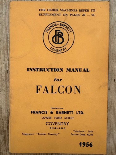 Francis barnett instruction - francis-barnett,