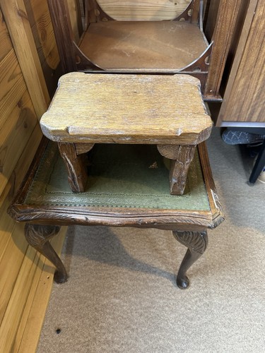 Vintage footstool wood - vintage,