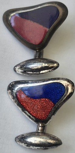 Vintage sterling silver enamel - silver,