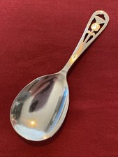 Antique Edwardian Silver Plated Caddy Spoon With Thistle Terminal c.1900-1915