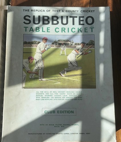 Subbuteo table cricket test - table, &