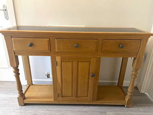 Old charm oak sideboard black - oak,