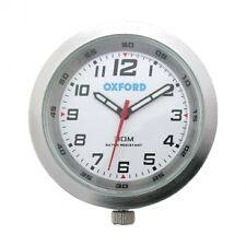 OXFORD MOTORCYCLE CLOCK - SILVER CASE AND WHITE FACE