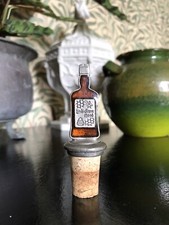 Cocktail Bar Wine Or Spirits Bottle Stopper Cork Pewter/Glass Lindisfarne Mead