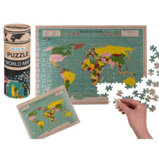 World Map Jigsaw Puzzle In A Tube Birthday Christmas Fun Stocking Filler Gift
