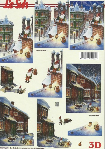 Christmas theme decoupage - theme, a4