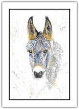 Donkey Pet - Watercolour Print Greeting Card - Birthday / Notelet / Blank