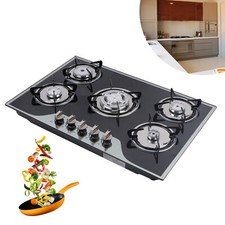 Stainless Steel Built In Glass Panel 5 Burner General Gas Cooker Hob Gas Cooktop