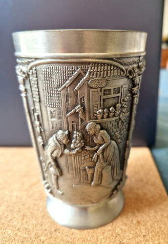 Vintage german pewter goblet - vintage,