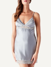 NEW Intimissimi Fairy Silk Silk & Lace Slip Grey Size S