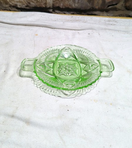 Vintage green glass dish - vintage,
