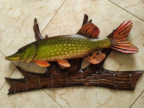Wooden statue pike - wooden,