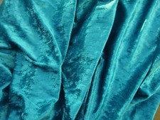 Stretch Turquoise Crushed Velour Dress Making Fabric per Metre 40"L x 60"W