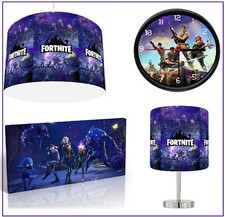 FORTNITE GAMING PURPLE  Lampshade 10 " , Lamp ,Wall Art ,Clock or Bundle Reusabe