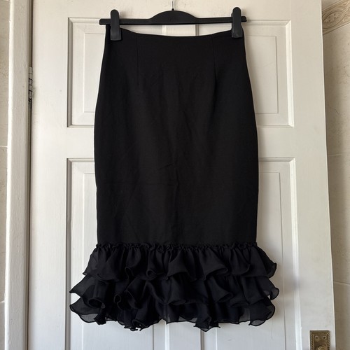 Lydia bright black ruffle hem - bright,