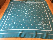 REGINE LOUBENS PARIS VINTAGE SILK SCARF.  BUTTERFLIES!  31 x 29 INCHES.   ]