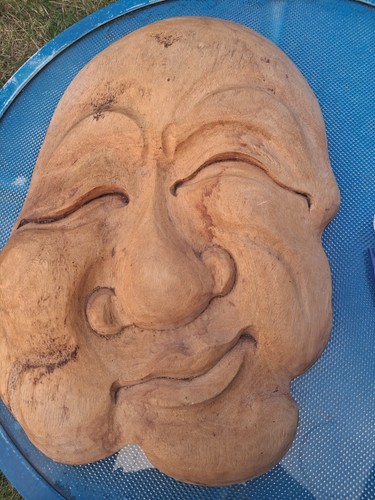 Vintage hand carved wall mask - vintage,