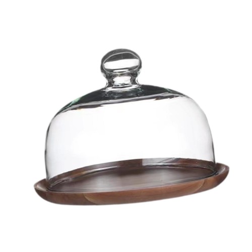 Wooden cake stand - wooden, dome