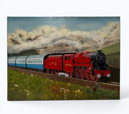 Train oil painting canvas lms - canvas,
