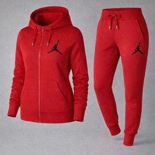 Women Jordn Red Tracksuit Set