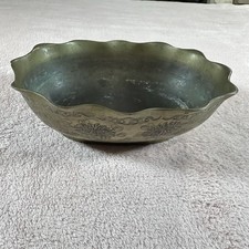 Chinese Brass Bronze Censer Bowl Dragons Clouds Xuande Mark Vintage Antique