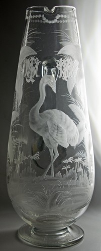 Tall 19th century crystal jug - tall,