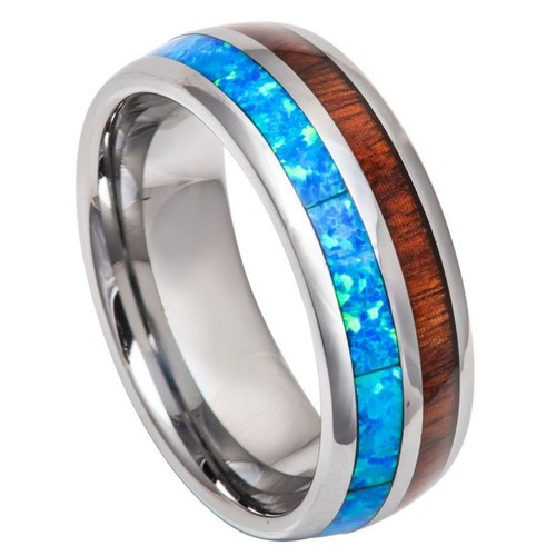 Koa wood synthetic blue opal - wood,