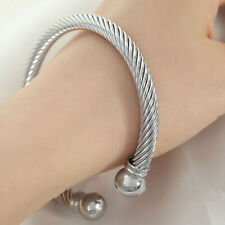 Solid Stainless Steel Heavy Plain Mens Torque Bangle Bracelet 10mm Ball Jewelry