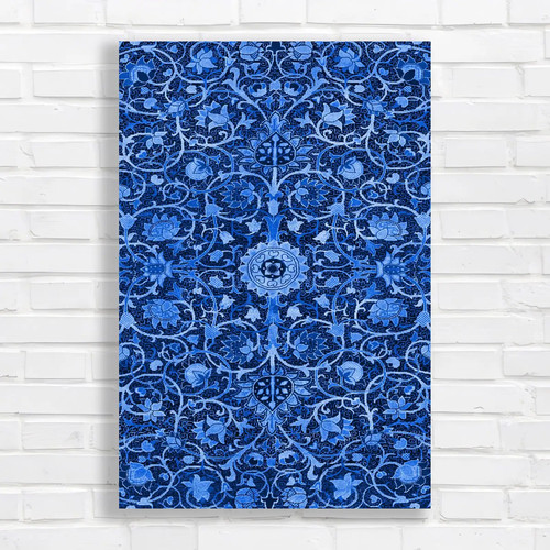 Ornate floral tapestry - tapestry, blue