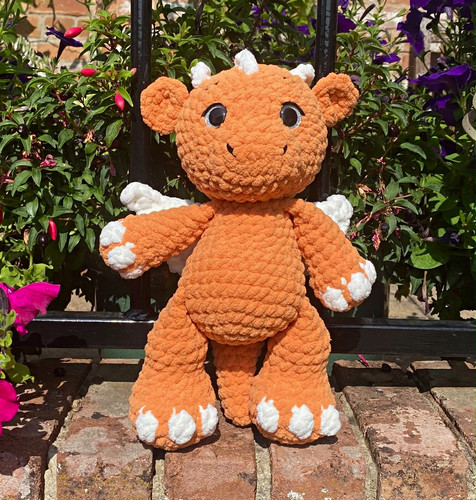 Crocheted dragon soft toy - crocheted,