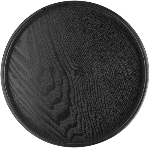 Round wooden tray black - round, tray,black