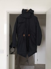 ALPHA INDUSTRIES M-65 COLD WEATHER MILITARY FISHTAIL PARKA COAT SMALL BLACK 