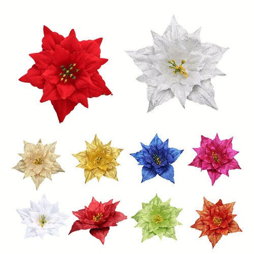 Glitter christmas poinsettia - christmas,