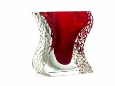 Murano Italian Mandruzzato XL Signed/Certificate Unusual Art Glass Block Vase