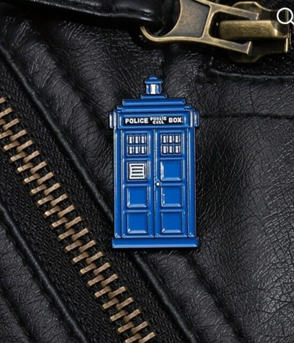 Tardis blue metal enamel pin - enamel,