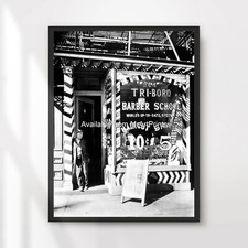 New York Barber Shop Art Print Poster Wall Picture Decor XL Vintage Hairdressing