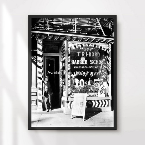 New york barber shop - barber, print