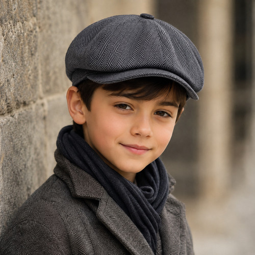 Kids tweed newsboy hat vintage - kids,