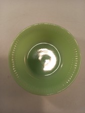 FireKing jadeite glass ribbed bowl 12cm opaque green 