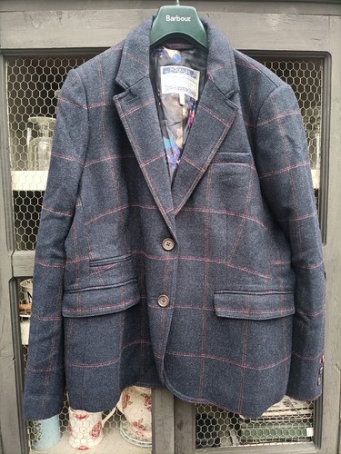 Joules portman vgc check blue - portman,