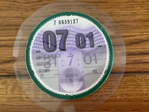 Old car tax - old, disc