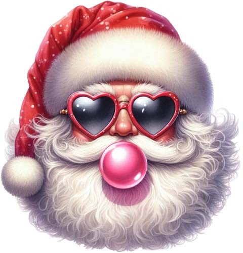 Retro santa blowing - retro, bubble